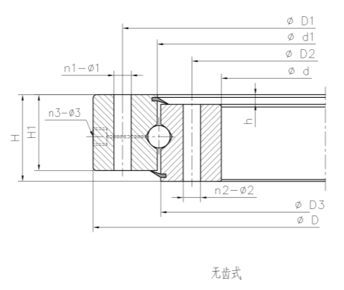 轉(zhuǎn)盤軸承四點(diǎn)型無齒式